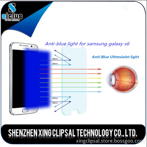 Hot New Products for 2015 shenzhen Hot Sale 9H Anti Blue Light Tempered Glass Screen Protector for Samsung Galaxy S6